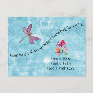 Dragonfly en Floral Waterverf Briefkaart