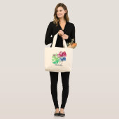 Dragonfly en Floral Waterverf Grote Tote Bag (Voorkant (model))
