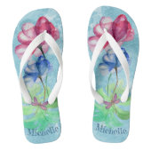 Dragonfly en Floral Waterverf Teenslippers (Voetbed)