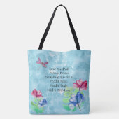 Dragonfly en Floral Waterverf Tote Bag (Achterkant)