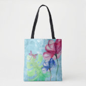 Dragonfly en Floral Waterverf Tote Bag (Voorkant)