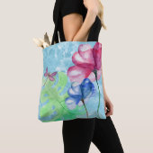 Dragonfly en Floral Waterverf Tote Bag (Dichtbij)