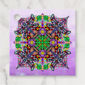 Dragonfly en Flower Mandala Colorful Bedankjes Labels (Voorkant)