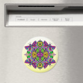 Dragonfly en Flowers Mandala Magnet (Insitu (Vaatwasser))
