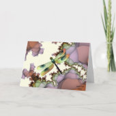 Dragonfly en Fractals Birthday Kaart (groot afdruk (Voorkant)
