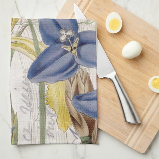 Dragonfly en Irises Theedoek (Quarter Fold)