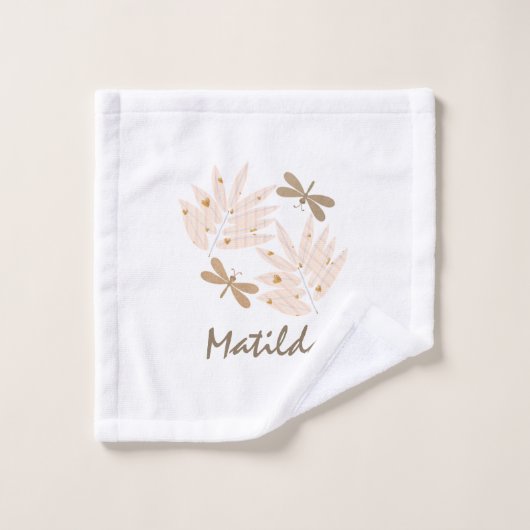 dragonfly en Leaves Feminine Bad Handdoek (Wasdoekje)