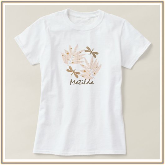  dragonfly en Leaves Feminine T-shirt
