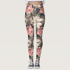 Dragonfly en Lichtroze Lotus Design Leggings