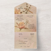 Dragonfly en Lily Alles in een bruiloft uitnodigin All In One Uitnodiging (Binnen)