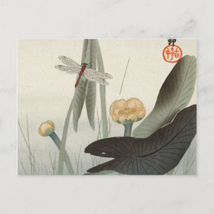 Dragonfly en Lotus, 1920, door Ohara Koson Briefkaart