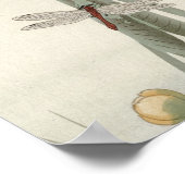 Dragonfly en Lotus, 1920, door Ohara Koson Poster (Hoek)