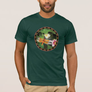 Dragonfly en Lotus Circle T-shirt