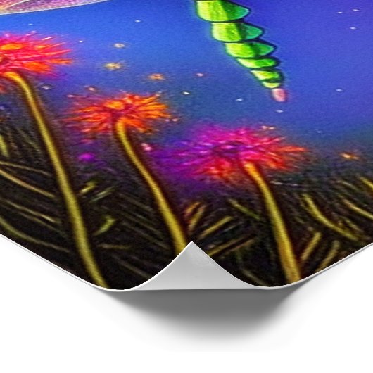 Dragonfly en maan poster (Hoek)