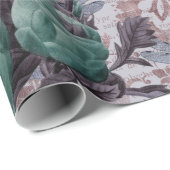 Dragonfly en Paarse Floral Newsprint Cadeaupapier (Rol Hoek)