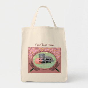 Dragonfly en roze Daisies foto Tote Bag