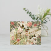 dragonfly en Rozen Folie Feestdagen Briefkaart (Staand Voorkant)