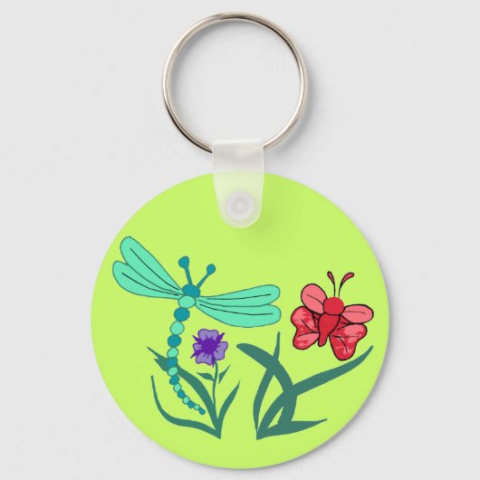 Dragonfly en vlinder sleutelhanger (Voorkant)