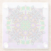 Dragonfly en Vloer Gevoelig Paars kleurrijk Glazen Onderzetter (Achterkant)