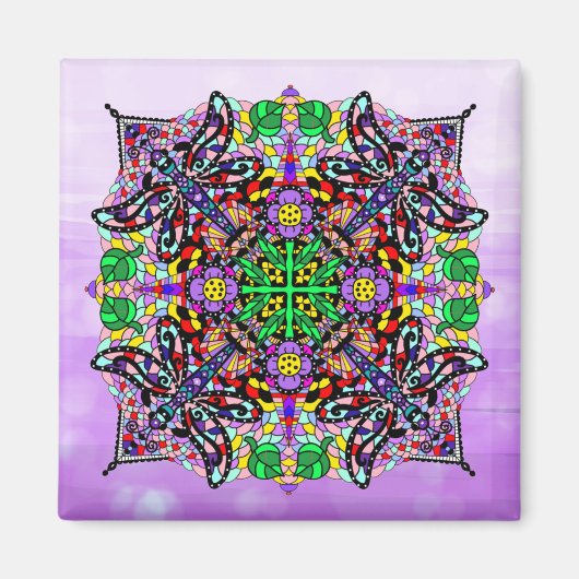 Dragonfly en Vloer Gevoelig Paars kleurrijk Magneet (Voorkant)