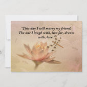 Dragonfly en waterlelie bruiloft uitnodiging (Voorkant)