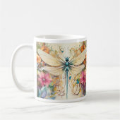 Dragonfly en wilde bloemen koffiemok (Links)