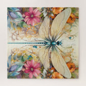 Dragonfly en wilde bloemen legpuzzel (Horizontaal)