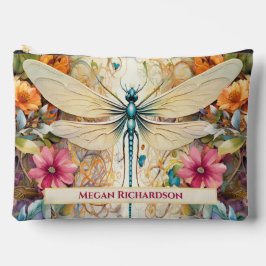 Dragonfly en wilde bloemen met naam etui