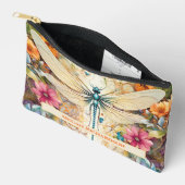 Dragonfly en wilde bloemen met naam klein etui (Open)