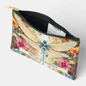 Dragonfly en wilde bloemen met naam klein etui (Open)