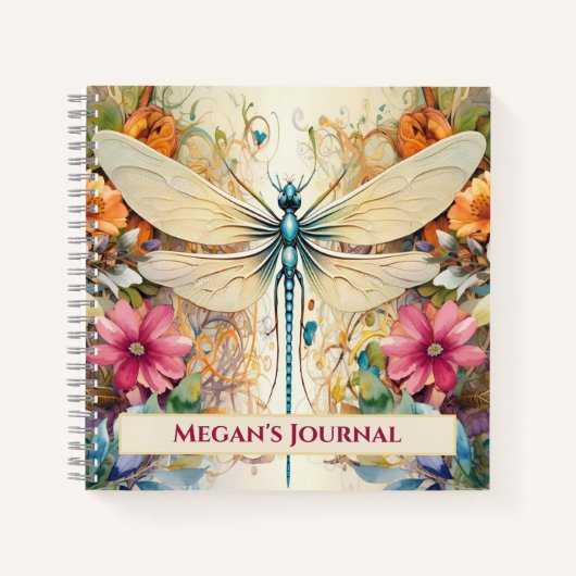 Dragonfly en wilde bloemen notitieboek (Voorkant)