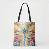 Dragonfly en wilde bloemen tote bag (Voorkant)