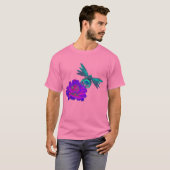 Dragonfly en zinnia-bloem t-shirt (Voorkant volledig)