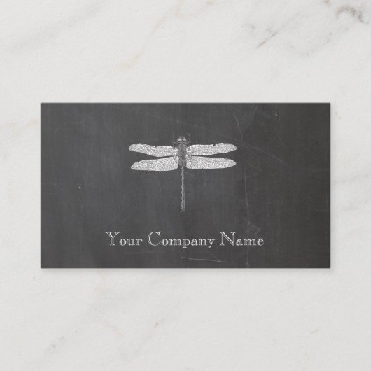 Dragonfly  Etching Chalkboard Kijk zwart Visitekaartje (Voorkant)