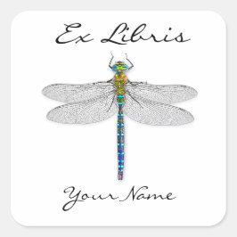 Dragonfly Ex Libris Boekplaten Vierkante Sticker