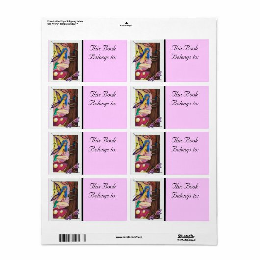 Dragonfly Fairy Book Label (Full Sheet)