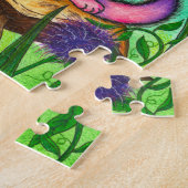 Dragonfly Fairy Cat Mushroom Fantasy Art Puzzle Legpuzzel (Zijkant)