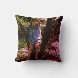 Dragonfly Fairy Girl in Moonlight Kussen