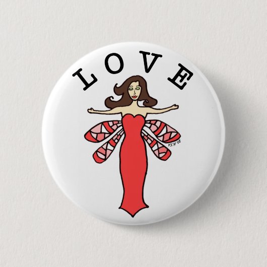 Dragonfly Fairy Love Button (Voorkant)