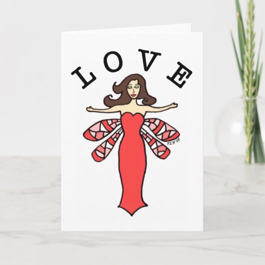 Dragonfly Fairy Love Note Kaart (Voorkant)
