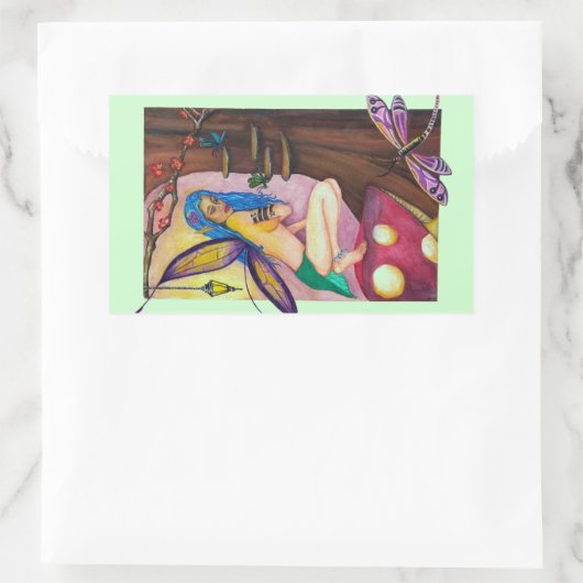 Dragonfly Fairy Rectangle Sticker (Tas)