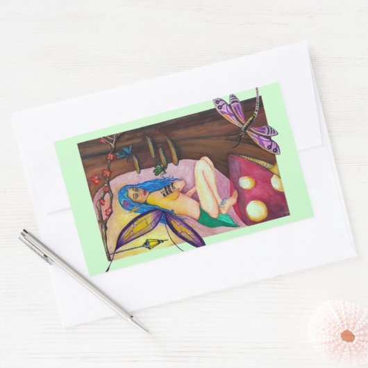 Dragonfly Fairy Rectangle Sticker (Envelop)