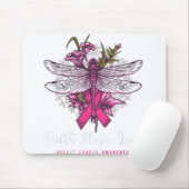Dragonfly Faith Hope Love Breast Cancer Awareness Muismat (Met muis)