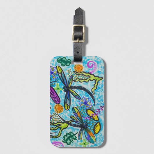 Dragonfly Fantasy Bagagelabel (Voorkant (verticaal))