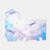 Dragonfly Favor Boxes | Paarse Blauwe Waterverf Bedankdoosjes (Uitgevouwen)