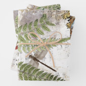 Dragonfly Fern Butterfly Bird Music Gold Decoupage Inpakpapier Vel (In situ)