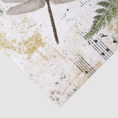 Dragonfly Fern Butterfly Music Gold Decoupage Idee Tissuepapier (Detail)