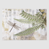 Dragonfly Fern Butterfly Music Gold Decoupage Idee Tissuepapier (Voorkant)