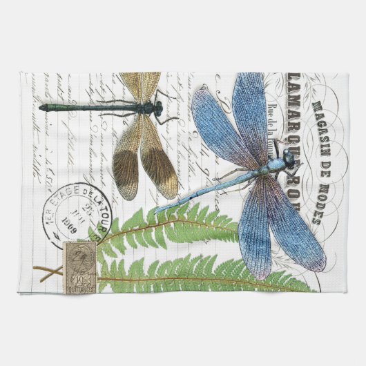 Dragonfly Fern French Kitchen Hand Towel Theedoek (Horizontaal)