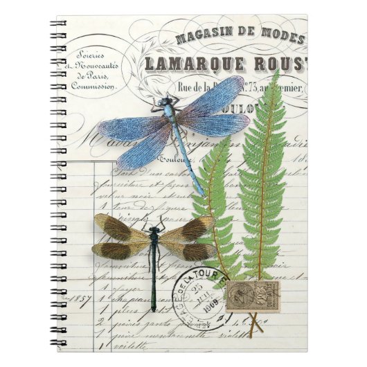  Dragonfly Fern Spiral Journal Notitieboek (Voorkant)
